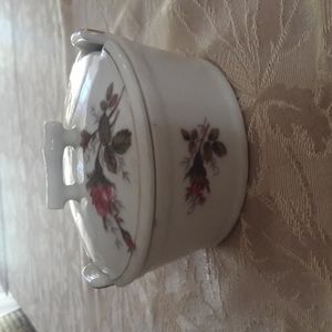 Vintage Moss Rose Sugar Dish